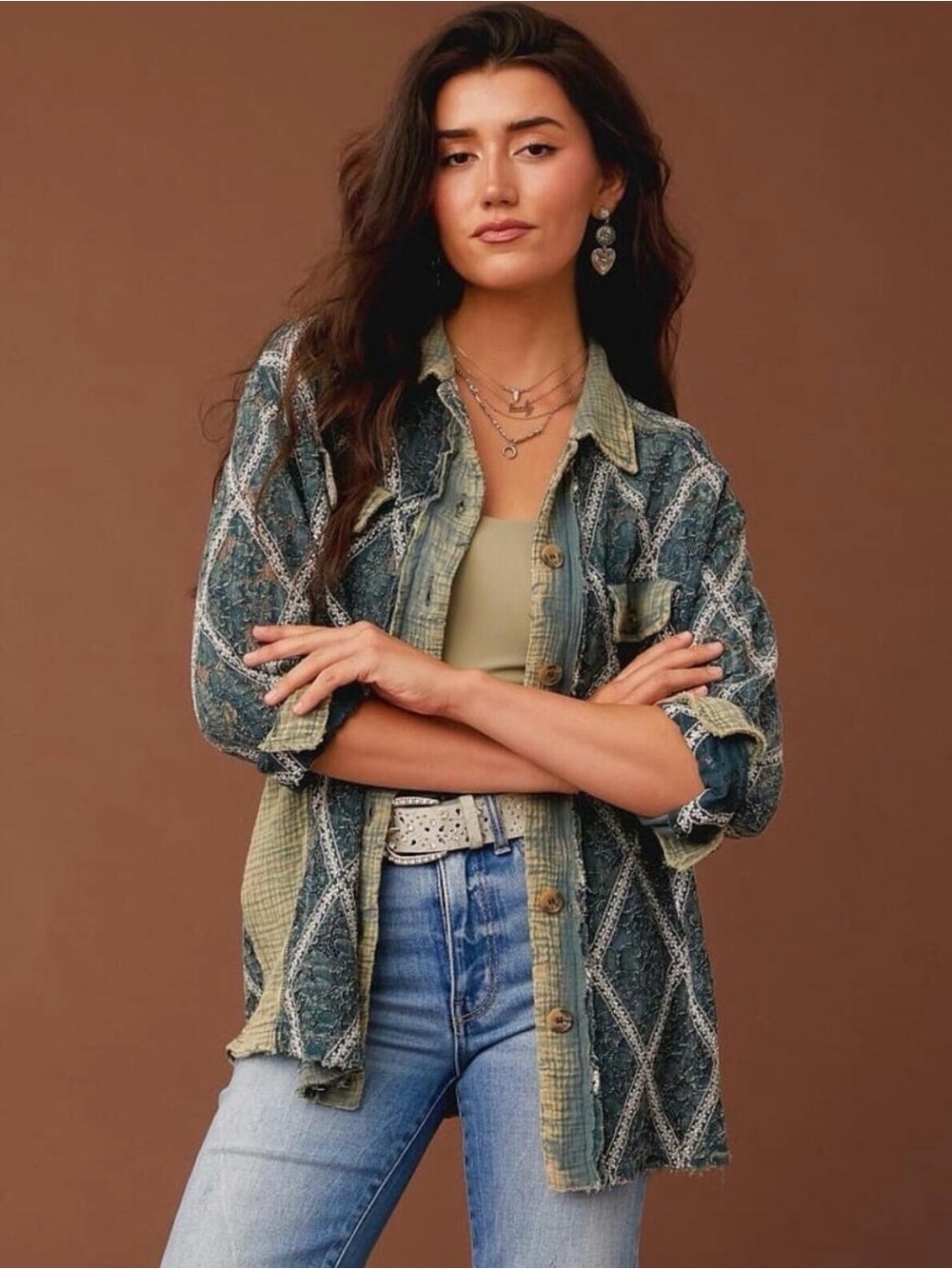 Gimmicks by BKE Boho Lace Shirt Jacket - NWT